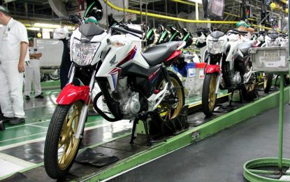 Produção e venda de motos no Brasil caem em 2017